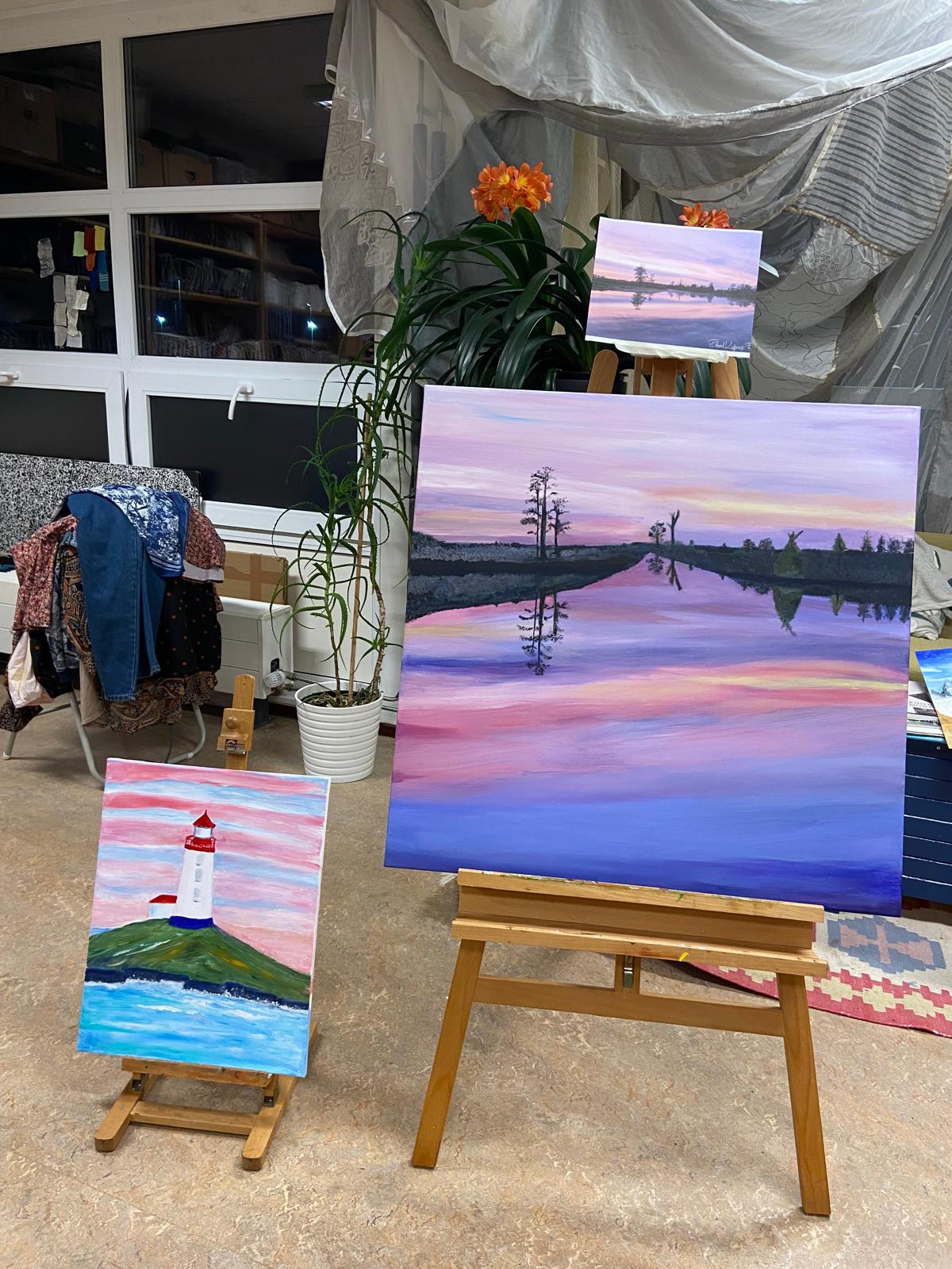 Impressie Cursus Landschap schilderen (acrylverf)